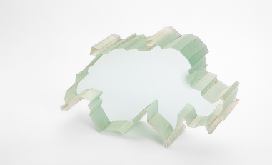 Wasserstrahlschneiden von Glas. 